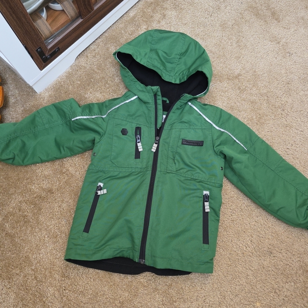 London Fog Green and Black Hooded Jacket